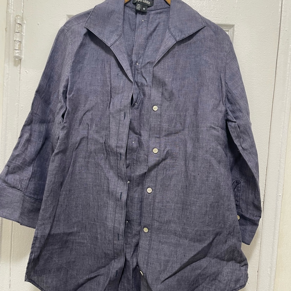 Paper white linen shirt